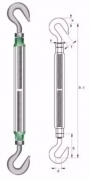 Талрепы с открытым корпусом и концевиками крюк - крюк тип: G-6312